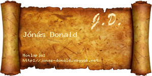 Jónás Donald névjegykártya