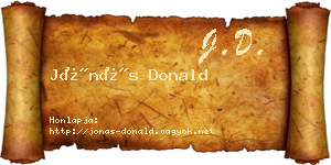 Jónás Donald névjegykártya