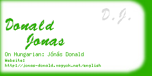 donald jonas business card